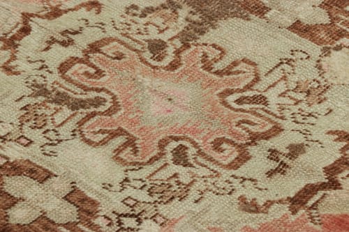 Vintage Turkish Rug in Pink & Cream with Colorful Floral | Rugs by Rug and Kilim