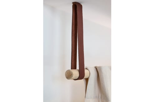 Walnut Leather Suspension Strap | Storage by Keyaiira | leather + fiber | Artist Studio in Santa Rosa