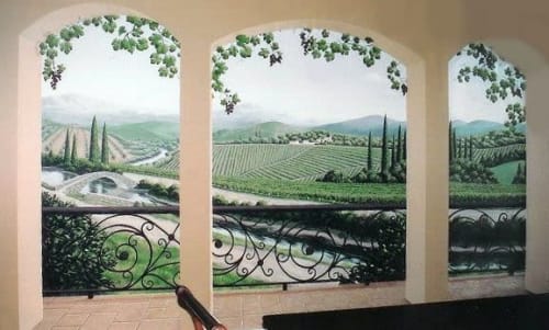 Dining Room Tuscany Mural | Murals by Jeff Raum Studios | Private Residence, Calabasas in Calabasas
