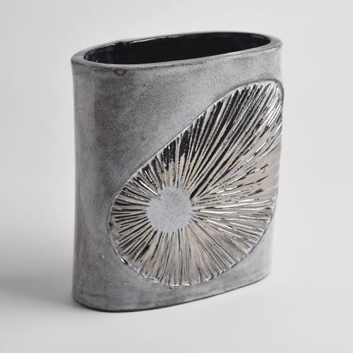 Platinum Shell Range Vessel | Vase in Vases & Vessels by Anne Barrell Ceramics