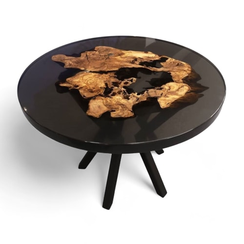 Round Epoxy Coffee Table | Tables by Ironscustomwood