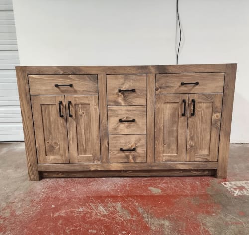 Model #1064 - Custom Double Sink Vanity | Furniture by Limitless Woodworking