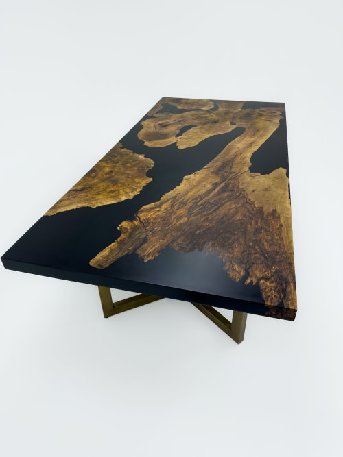 Black Dining Table - Epoxy Table - Conference Table | Tables by Tinella Wood