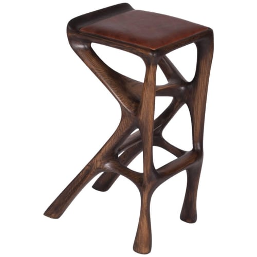 Amorph Chimera Bar stool, Stained Rusted Walnut | Chairs by Amorph