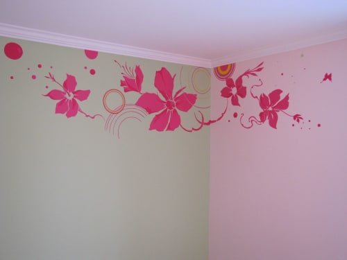Pink Flower for girl's bedroom | Murals by KIARA