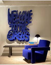 'Welcome To The Circus' king's blue variation | Wall Sculpture in Wall Hangings by Thomas Gromas