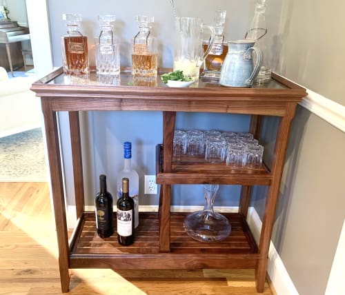 Walnut Bar Cart | Furniture by Northern South Woodworks