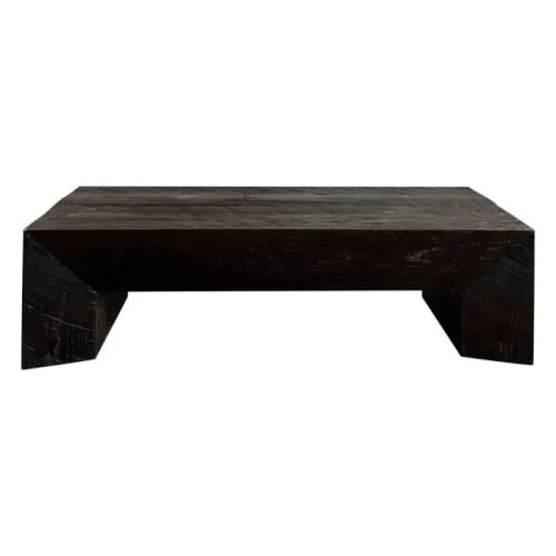 Brutal Black Oak Rectangular Coffee Table | Tables by Aeterna Furniture