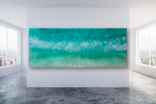 'SEA SPRAY' - Ocean Seascape Epoxy Resin Abstract Artwork | Paintings by Christina Twomey Art + Design