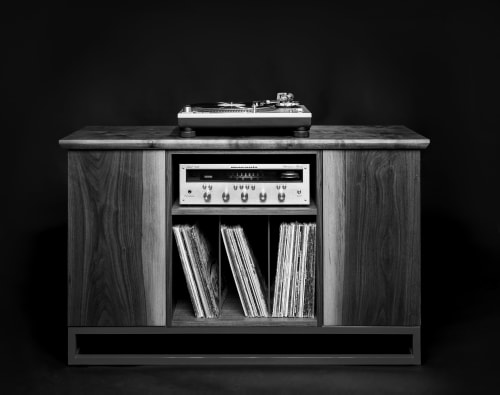 Walnut Turntable Credenza | Storage by Kenichi Woodworking