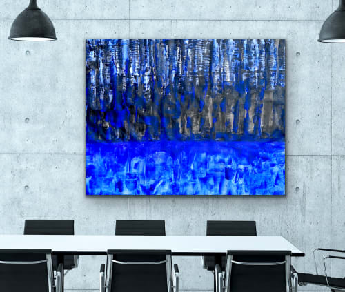 Into The Blue | 40x51 | Ultramarine Large Abstract Canvas Yv | Paintings by Jacob von Sternberg Large Abstracts