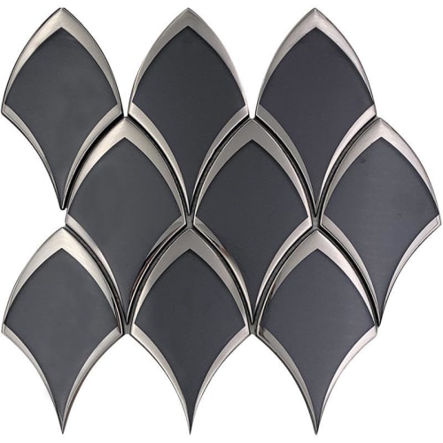 Gray Deco Fan Glass Mosaic Tile | Tile Club | Tiles by Tile Club | Los Gatos in Los Gatos