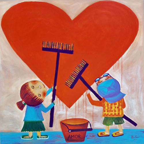 Amor | Oil And Acrylic Painting in Paintings by Elena Parau