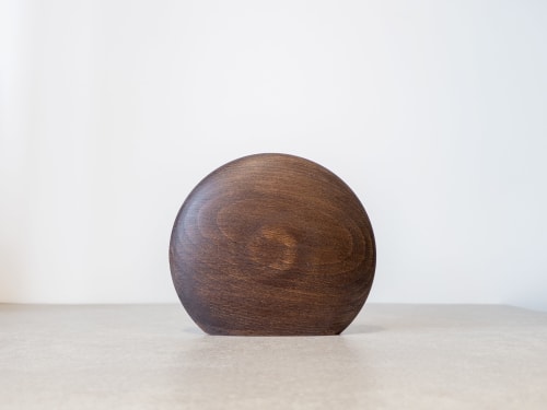 Kva Modern Wooden Vase Midi - Koyu Kayın | Vases & Vessels by Foia
