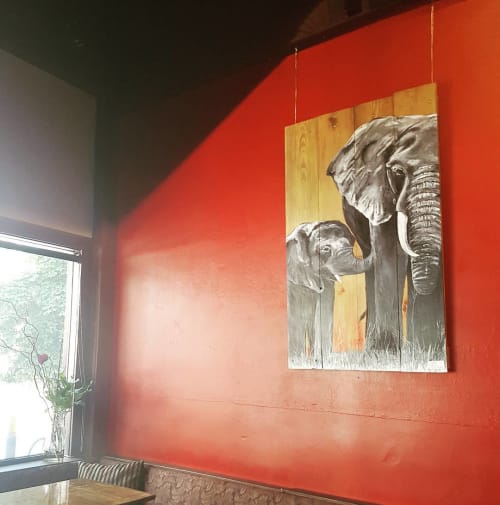 Elephant Painting | Paintings by Ciele Rose | Twisted Fork Bistro in Vancouver