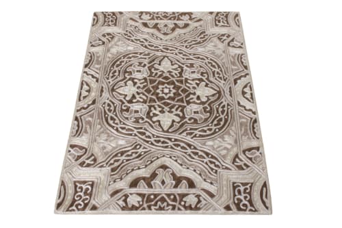 Rug & Kilim’s Handwoven chain stitch pattern in Brown | Rugs by Rug and Kilim