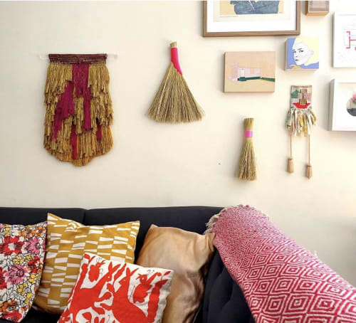Shimmer Shag Magenta Splash | Wall Hangings by Kristy Bishop Studios