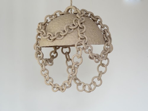 Stoneware chain pedant light | Pendants by Asmaa Aman Tran