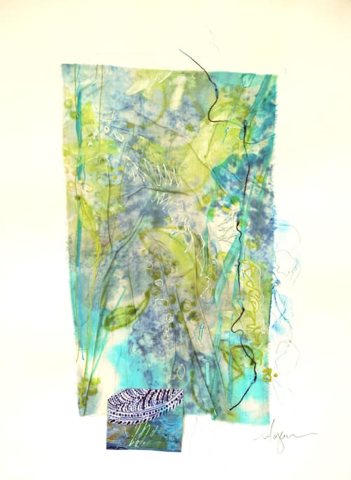 ORIGINAl PAINTED TEXTILE Sparkling in the Light | Mixed Media in Paintings by Dorothy Fagan Fine Art: Joy's Garden