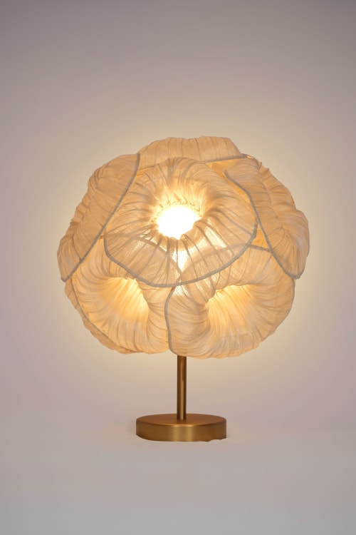 Modern Fabric Plain Table Lamp Anemone by Studio Mirei | Lamps by Costantini Design