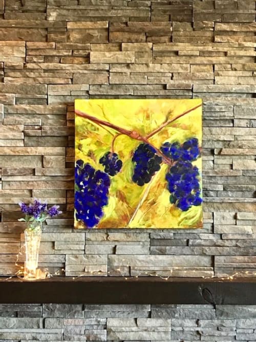 Naramata Grapes inspired British Columbia's wine country | Paintings by Connie O’Connor