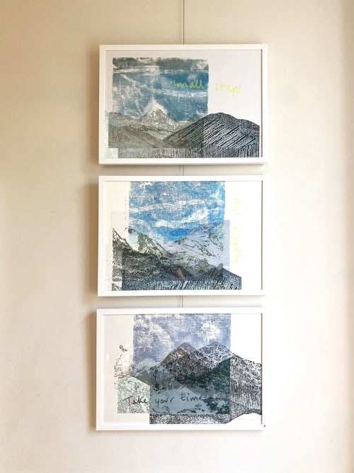 Mountain Prints, 2022 | Paintings by Sara J Beazley | Bell House in London