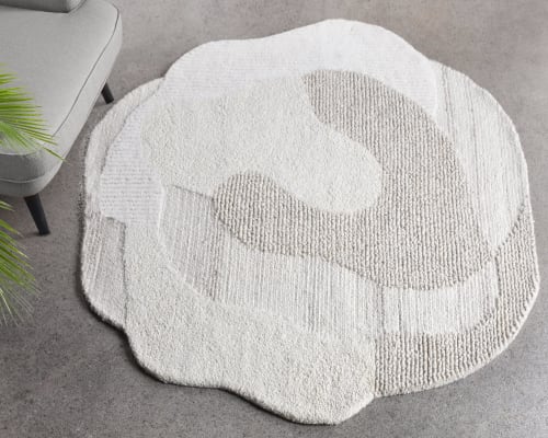 Modern Handtufted Area Rug, wool -LOKSOP - 120 CM ROUND DIA | Rugs by Selligram