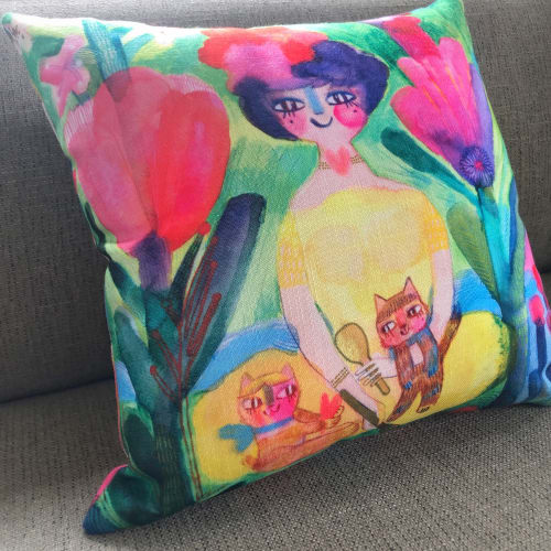 Empress Tarot Pillow from the Playful Heart Tarot Deck | Pillows by KittenChops Illustration