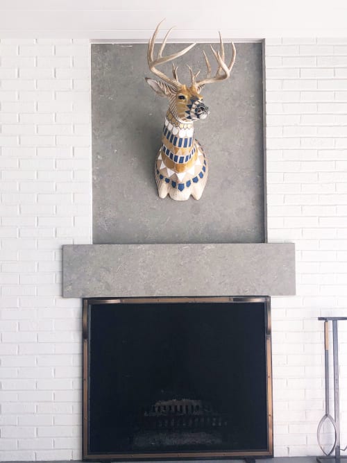 Hand-Painted Taxidermy Deer | Wall Sculpture in Wall Hangings by Cassandra Smith