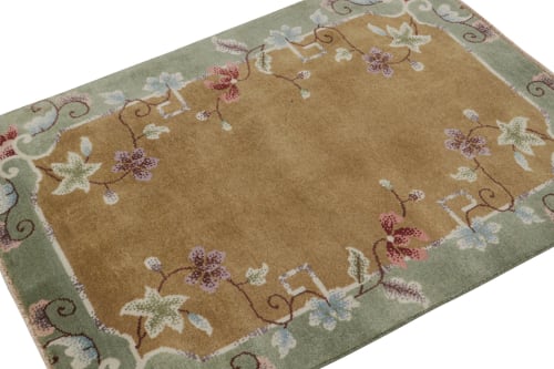 Rug & Kilim’s Chinese Art Deco Rug In Brown with Colorful | Area Rug in Rugs by Rug and Kilim