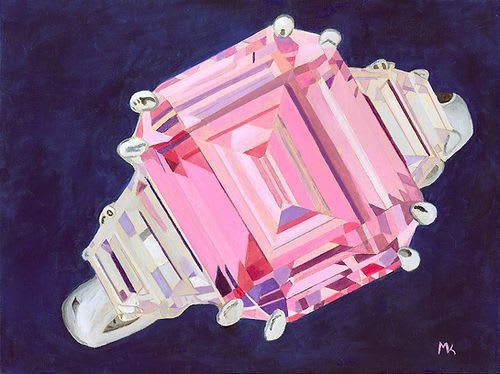 Pink Sapphire - Original Oil Painting on Canvas | Oil And Acrylic Painting in Paintings by Michelle Keib Art
