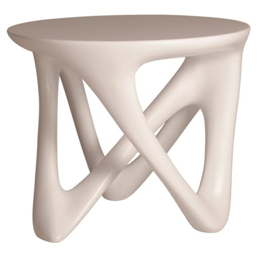 Amorph Ya Side Table in White Lacquer Matte | Tables by Amorph