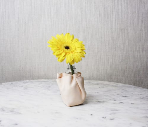 Micro Sculpted Leather Flower Vase | Vases & Vessels by Ian James
