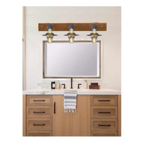 Wood Beam Insulator Light Lantern Vanity Sconce | Flush Mounts by RailroadWare Lighting Hardware & Gifts