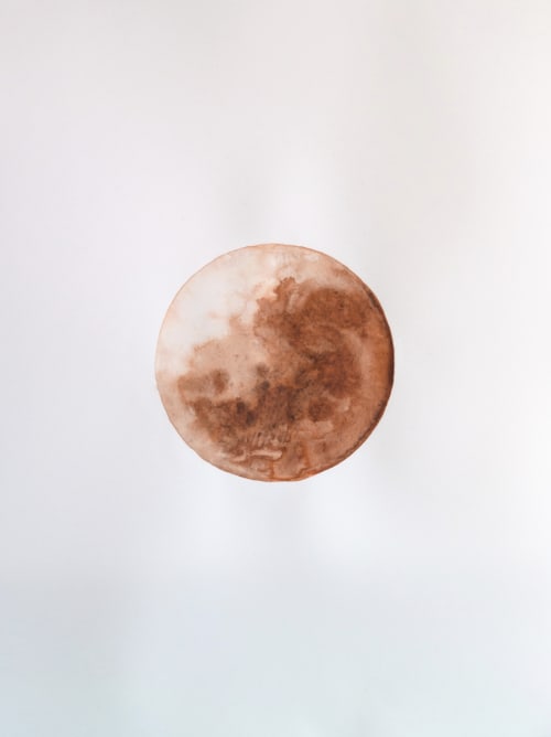 Desert Moon | Watercolor Painting in Paintings by Stella Maria Baer