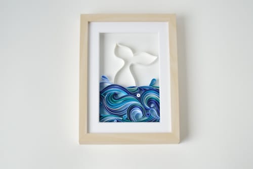 Dream big little one quilling Art, whale tail wall art. | Watercolor Painting in Paintings by Swapna Khade