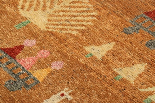 Rug & Kilim’s Swedish Rug in Brown with Figural Village | Rugs by Rug a