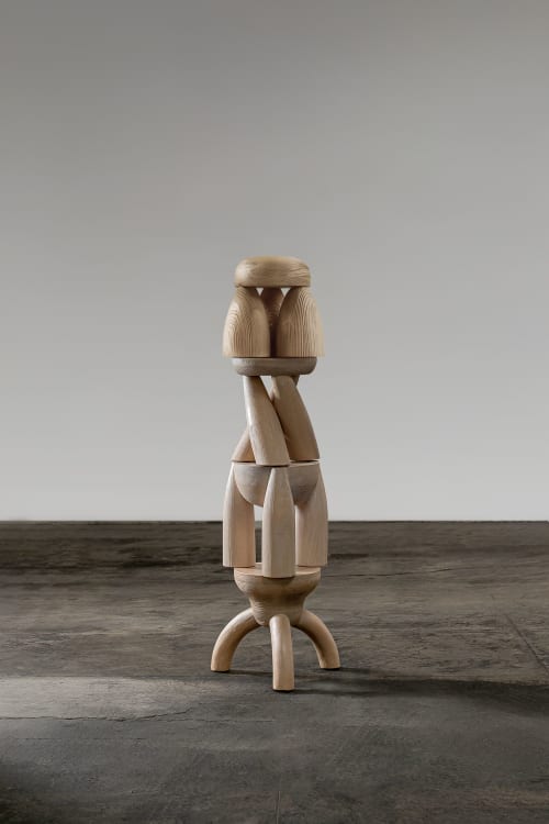 ELEMENTOS Set of Stools, Sandblasted Pine | Chairs by Daniel Couttolenc