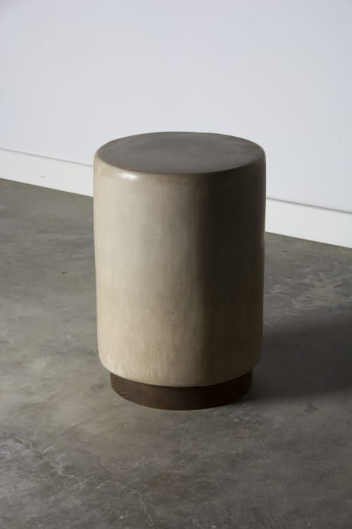 Hempcrete stool in polished gray and fumed ash | Chairs by LIRIO Design House