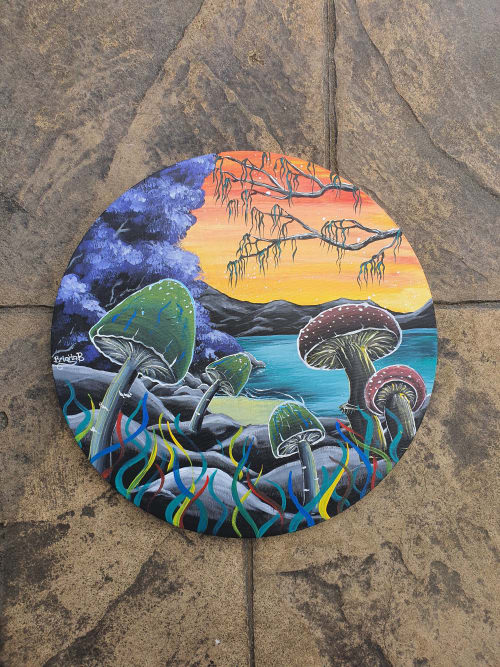 Mushrooms at dawn | Paintings by Manabell | Private Residence - Waiku, New Zealand in Waiuku