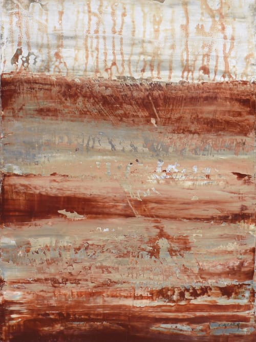 Poetic Grass 04 Framed Acrylic Painting on Matboard | Oil And Acrylic Painting in Paintings by Lisa Fine Art