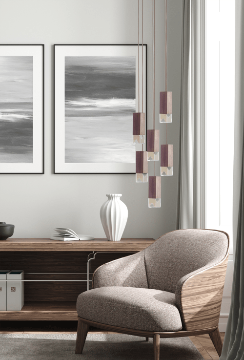 Lamp/One Wood 6-Light Chandelier | Chandeliers by Formaminima