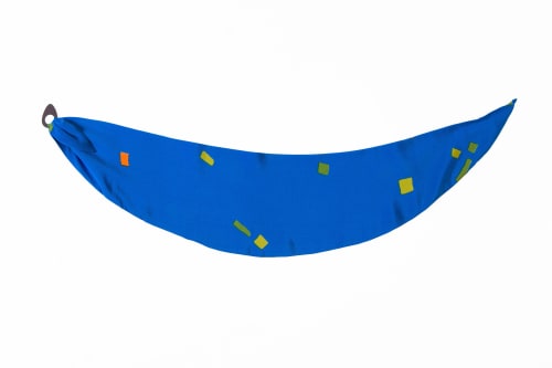 "Cabrera" blue screen-printed half fish 100% silk scarve | Apparel & Accessories by Natalia Lumbreras