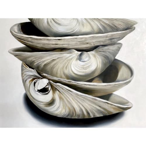 Surf Clam Stack 6 | Paintings by Renee Levin
