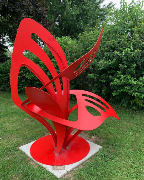 Growing Wings | Public Sculptures by Hilde DeBruyne Art & Design LLC | Rock Island Library Southwest Branch in Rock Island