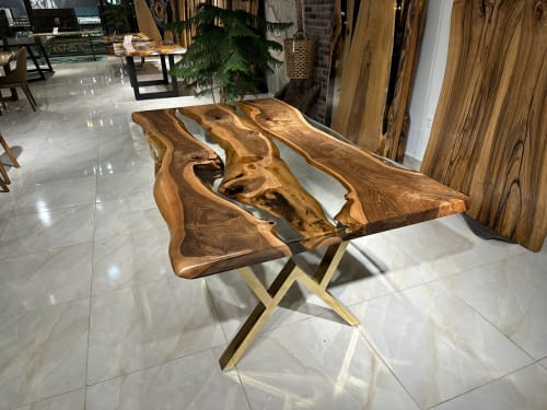 Custom Live Edge Epoxy Dine Table, Kitchen Table | Tables by Gül Natural Furniture