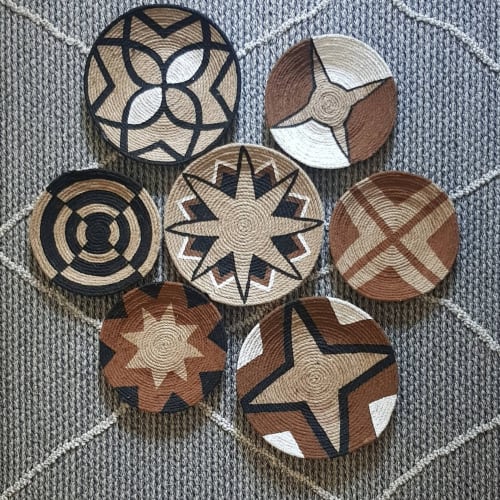 Set of 7 Colourful African Wall Plate Decor | Ornament in Decorative Objects by Sarmal Design