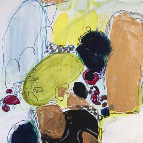 Wiggle My Toes In The Cool Sand 🔴 | Oil And Acrylic Painting in Paintings by Darlene Watson Abstract Artist