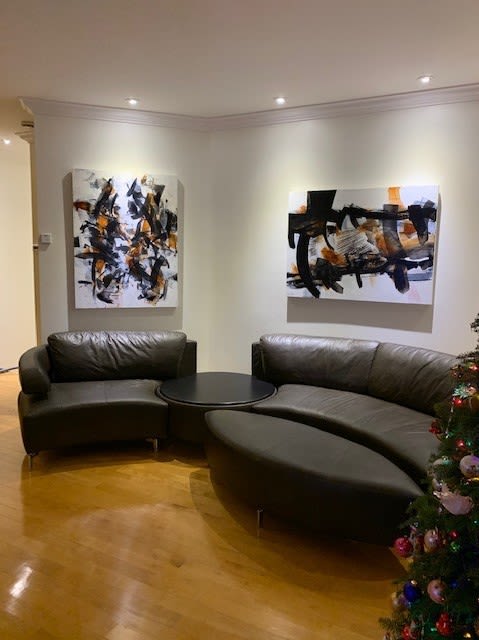 Acrylic paintings Entre les lignes and Between Us | Oil And Acrylic Painting in Paintings by Johanne Brouillette