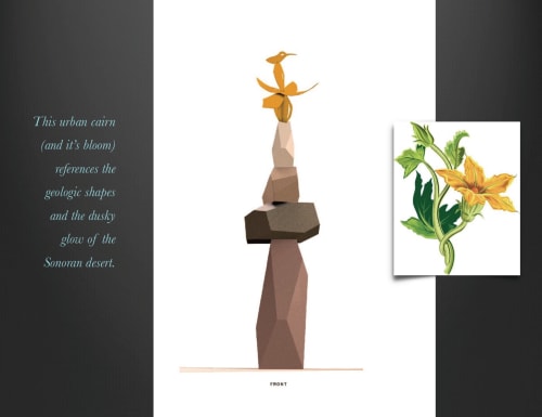 Squash Blossom | Public Sculptures by John Randall Nelson | Scottsdale Entrada Apartments in Scottsdale